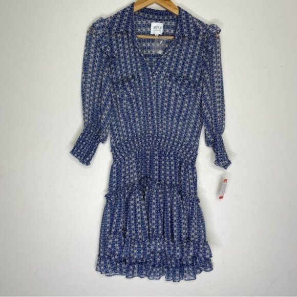 Misa Los AngelesLillian Printed Ruffle Mini‎ Shirtdress Women Size XS - Picture 5 of 12